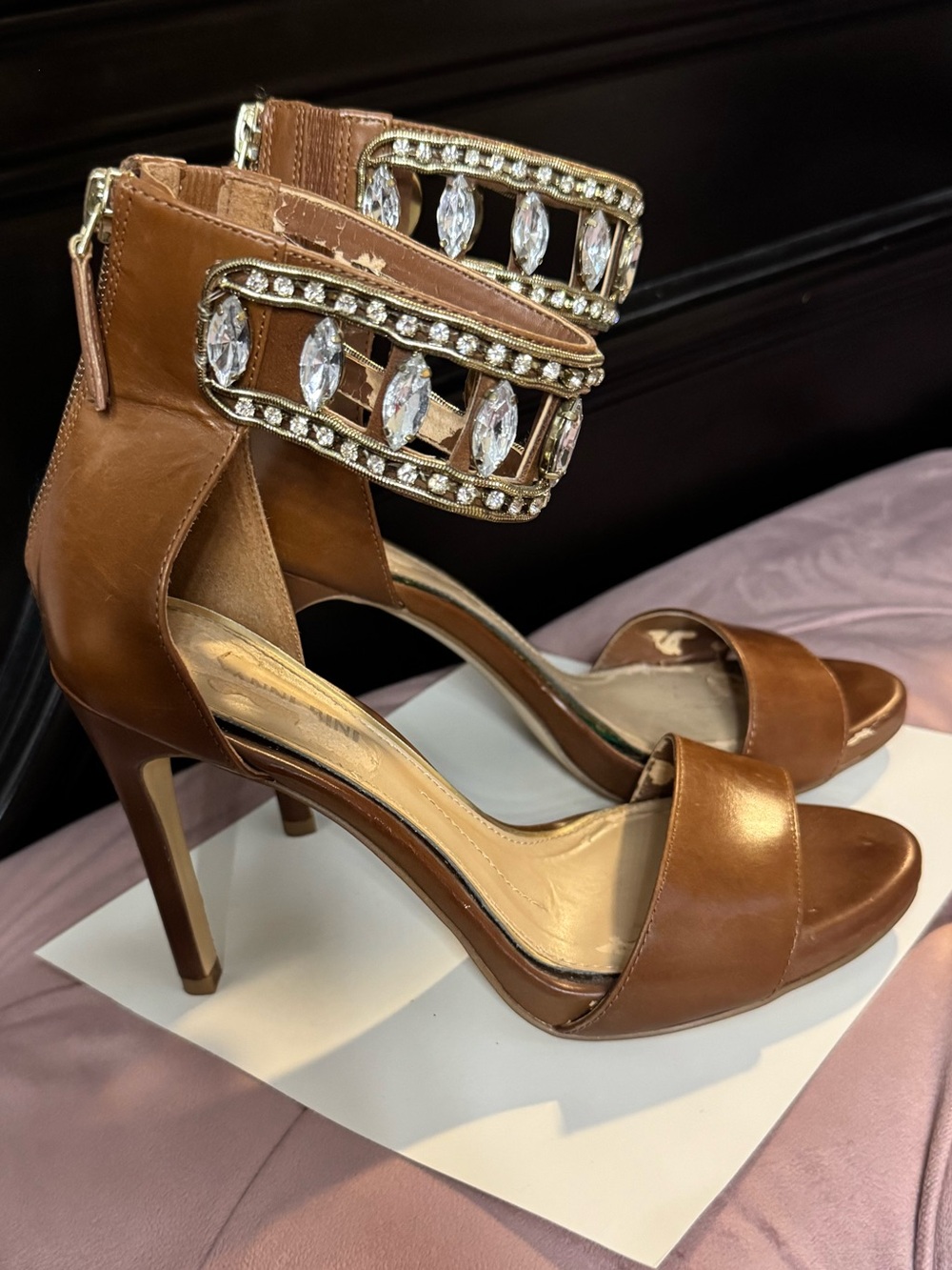 Gianni Bini Crystal-Embellished High Heel Sandals
